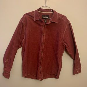 Burgundy button up shirt , XL